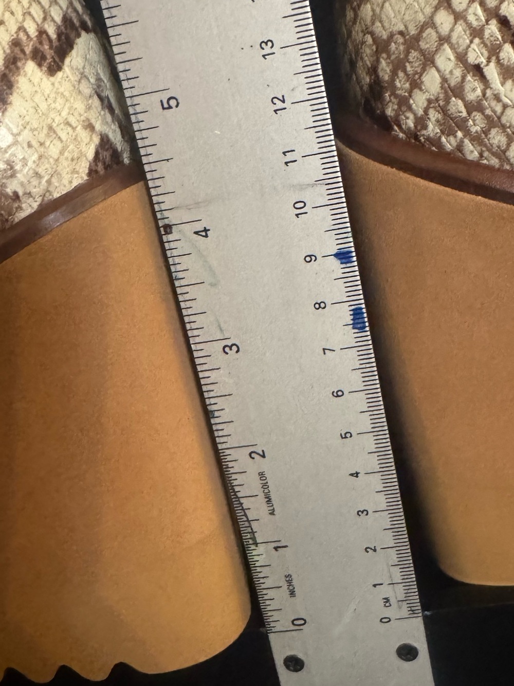 Vince Camuto Cream and Brown Snake-Print Platform Wedge Sandals - Picture 5 of 5